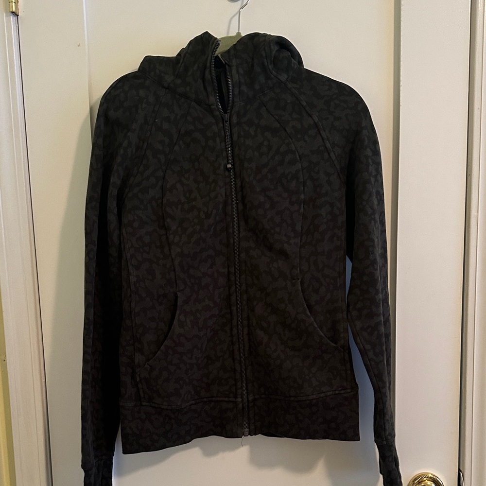 lululemon athletica Black/Dark Green Patterned Hoodie